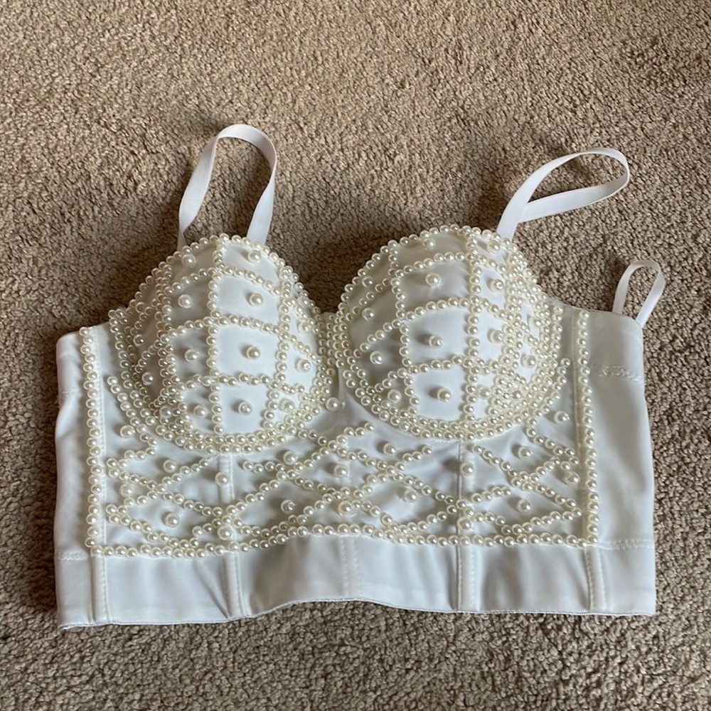 Faux Pearl Bustier
